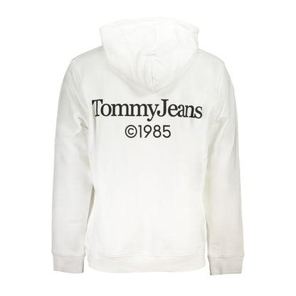 White Cotton Men's Sweatshirt with Hood