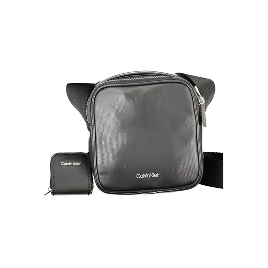 Black Polyurethane Men Shoulder Bag