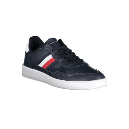 Blue Polyurethane Men Sneaker