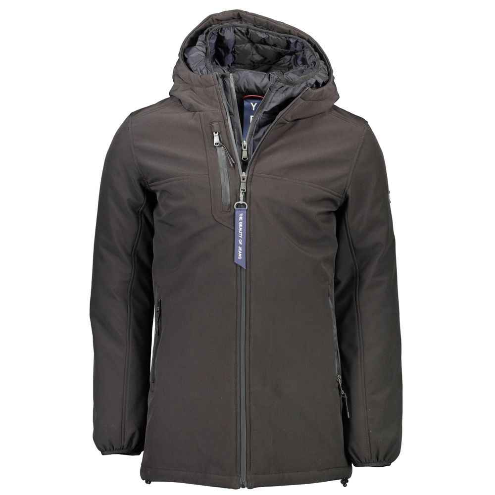 Black Polyester Jackets & Coat