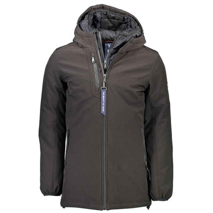 Black Polyester Jackets & Coat