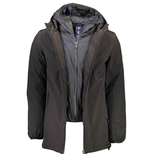 Black Polyester Jackets & Coat