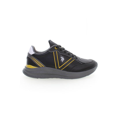 Black Polyester Men's Sneaker