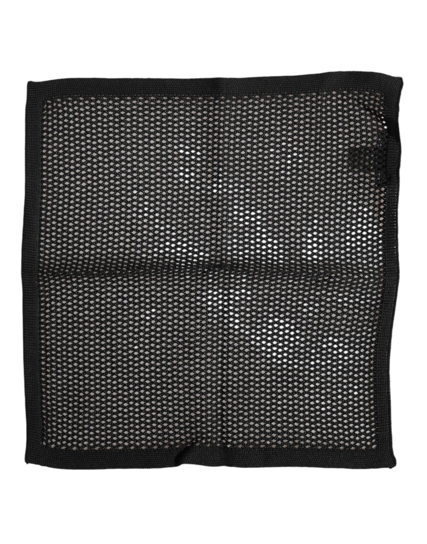 Black Patterned Cotton Square Foulard Scarf