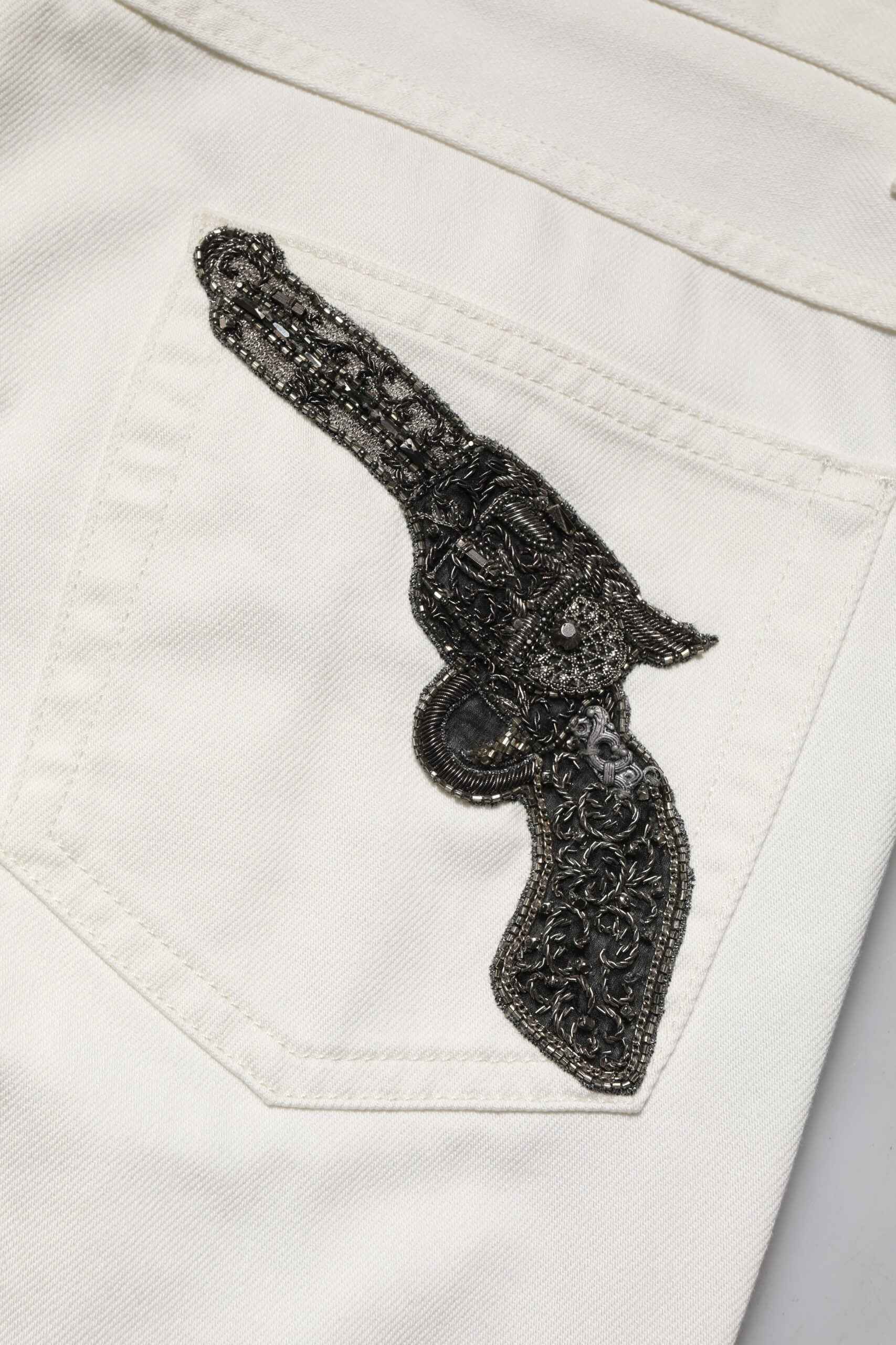 White Cotton Skinny Men Denim Jeans