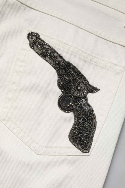 White Cotton Skinny Men Denim Jeans
