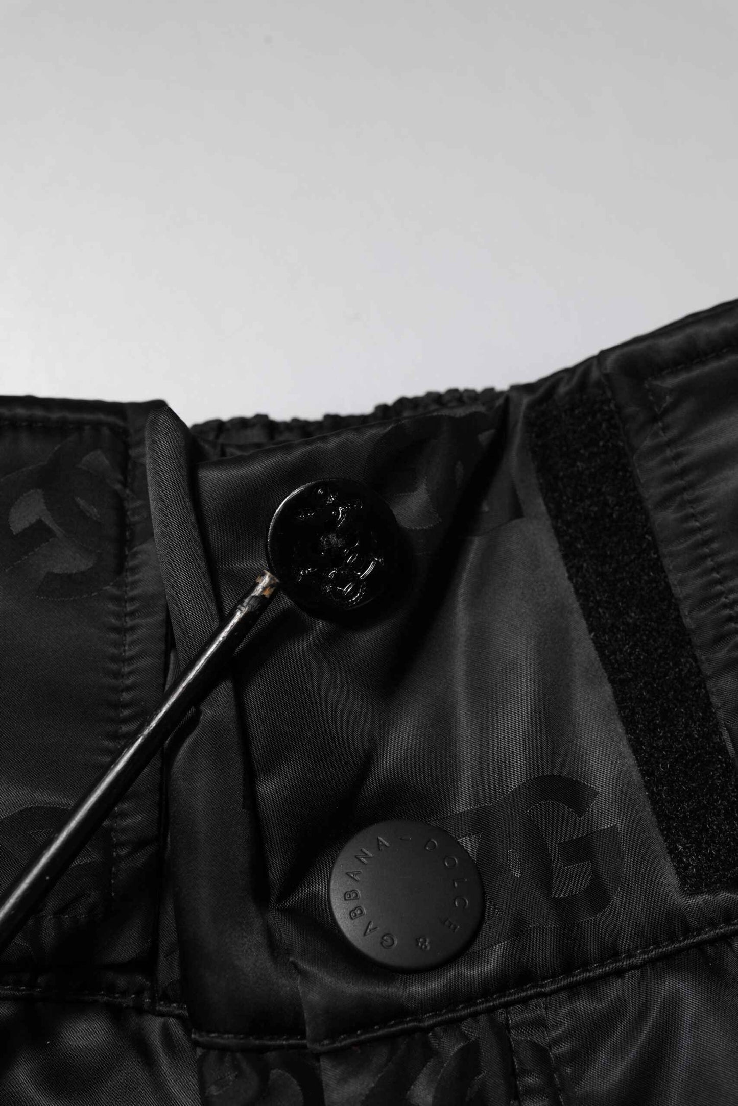 Black Nylon DG Logo Straight Pants
