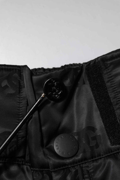 Black Nylon DG Logo Straight Pants