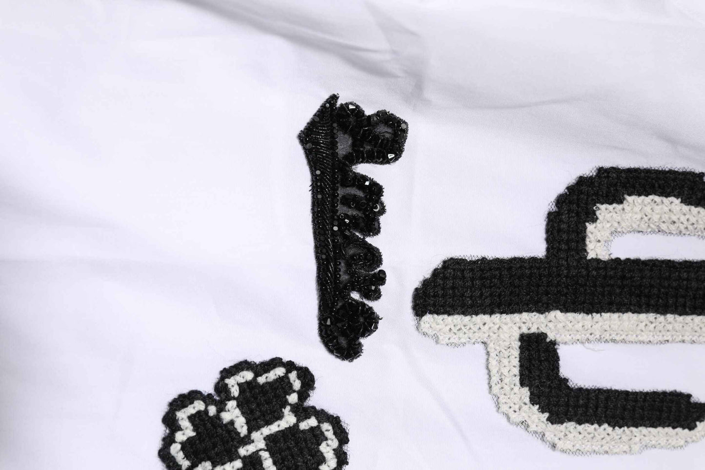White GOLD Embroidery Detailed Dress Shirt