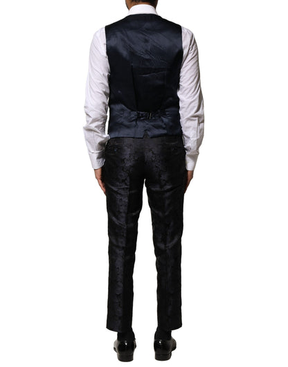 Black Jacquard 3 Piece Single Breasted Suit