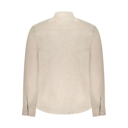 Beige Linen Men Shirt