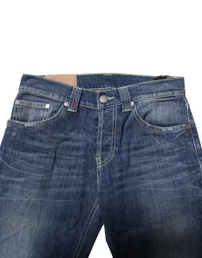 Blue Washed Skinny Fit Casual Men Denim Jeans