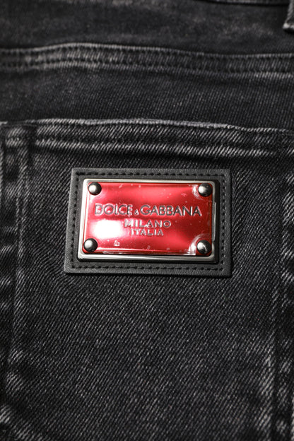 Black Cotton Skinny Men Denim Jeans