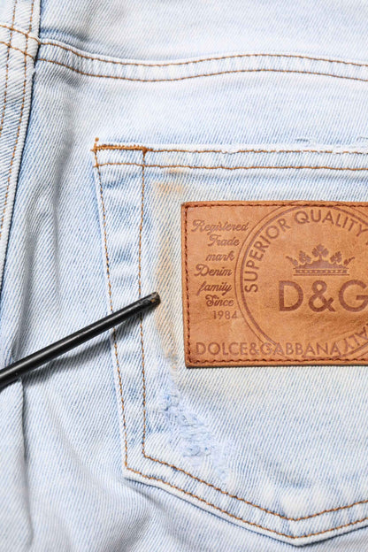 Light Blue Tattered Skinny Denim Jeans