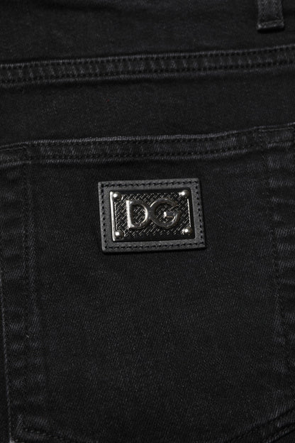 Black Cotton Skinny Men Denim Jeans