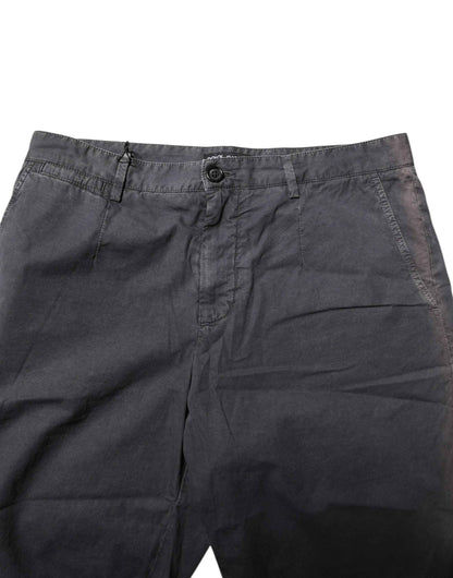 Dark Gray Cotton Stretch Denim Bermuda Shorts