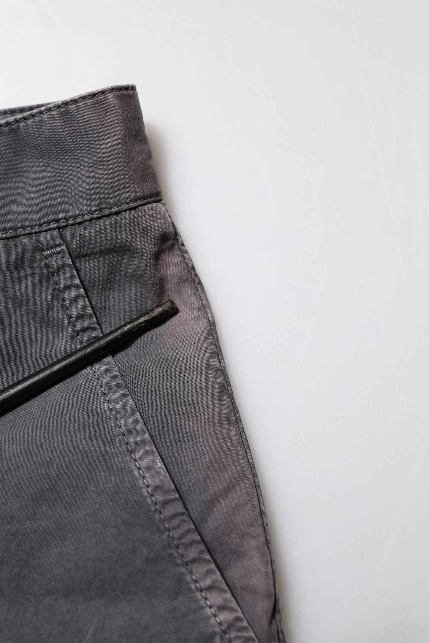 Dark Gray Cotton Stretch Denim Bermuda Shorts