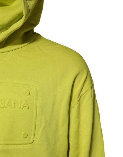 Green Cotton Hooded Logo Sweatshirt Sweater