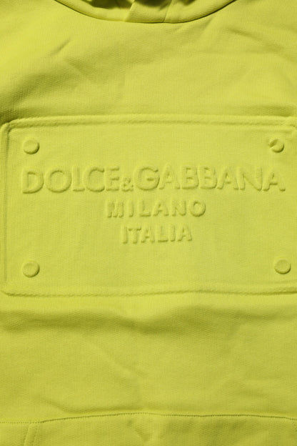 Green Cotton Hooded Logo Sweatshirt Sweater