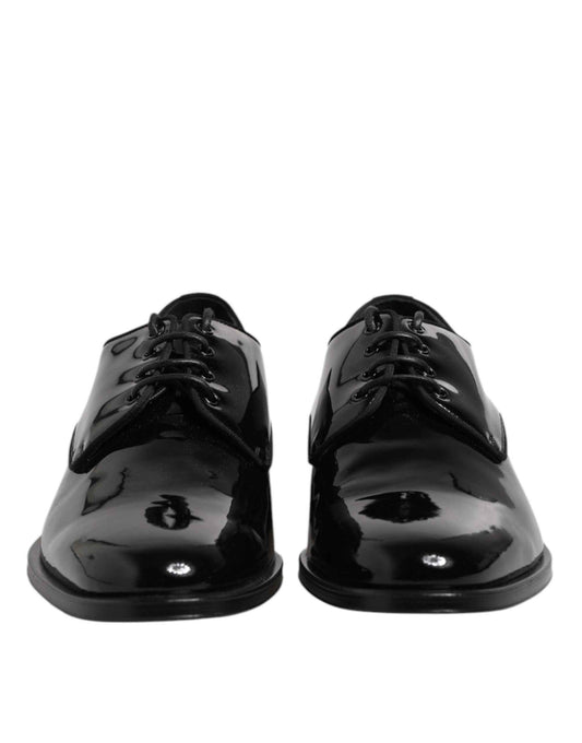 Black Patent Leather Derby Formal Dress Shoes