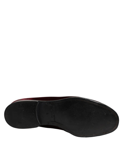 Red Velvet Men Slip On Loafers Dress Shoes