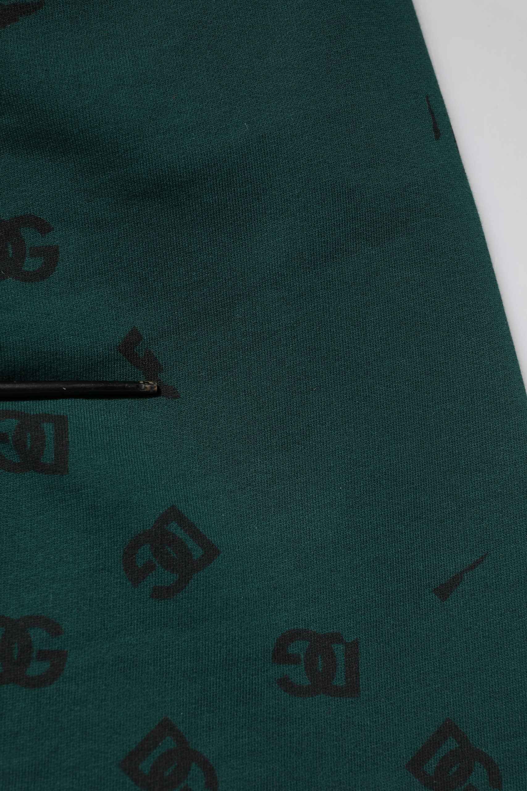 Green Logo Print Jogger Men Sweatpants Pants