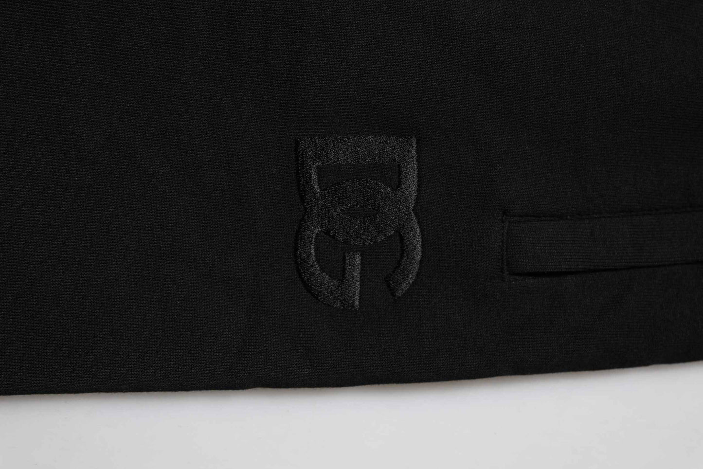 Black Cotton Logo Tape Men Jogger Pants