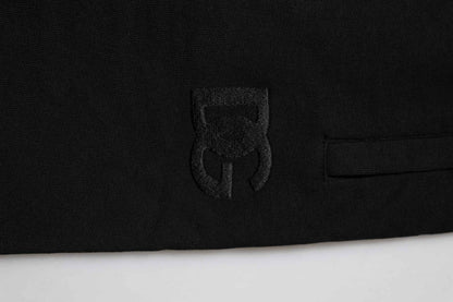 Black Cotton Logo Tape Men Jogger Pants