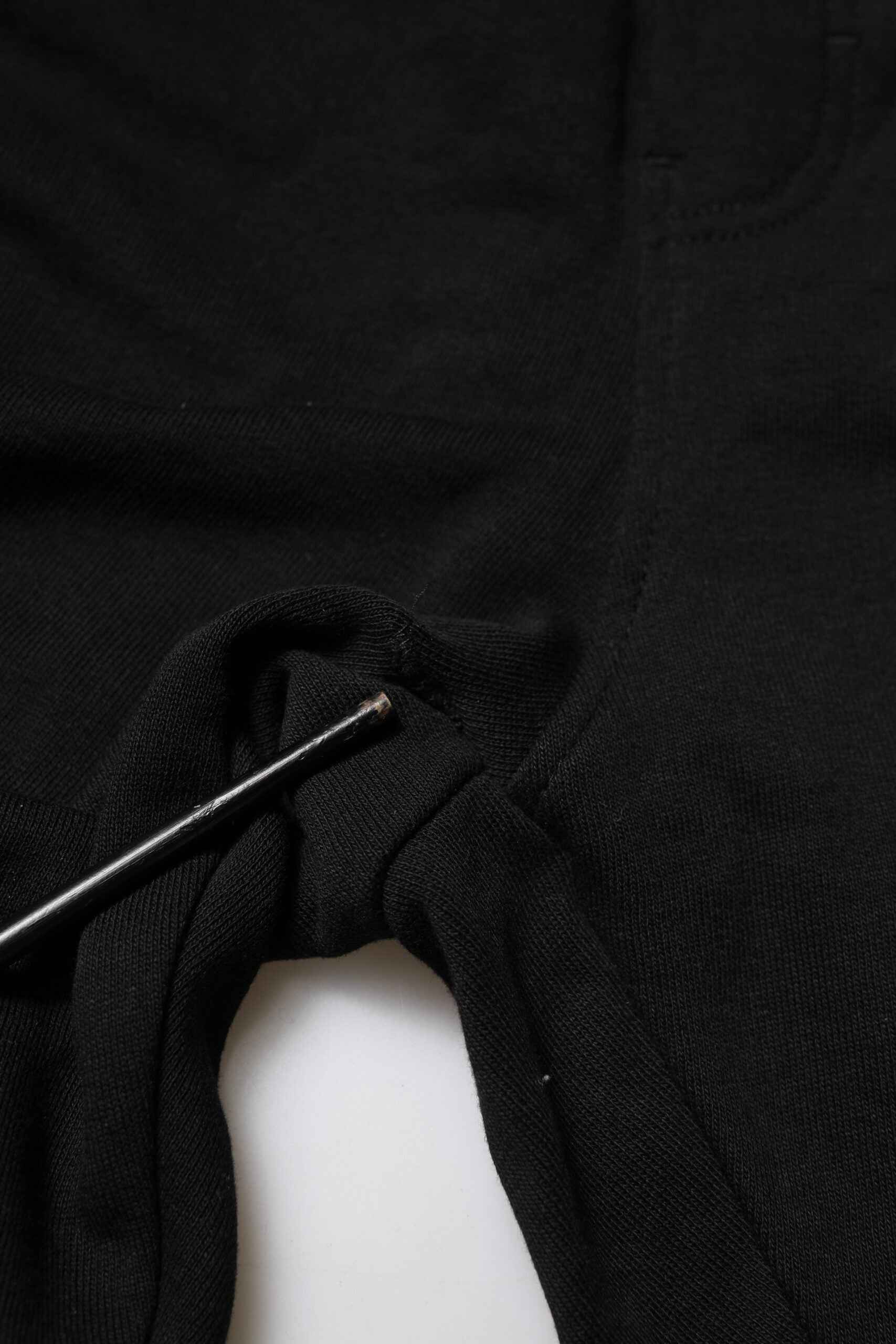 Black Cotton Logo Tape Men Jogger Pants