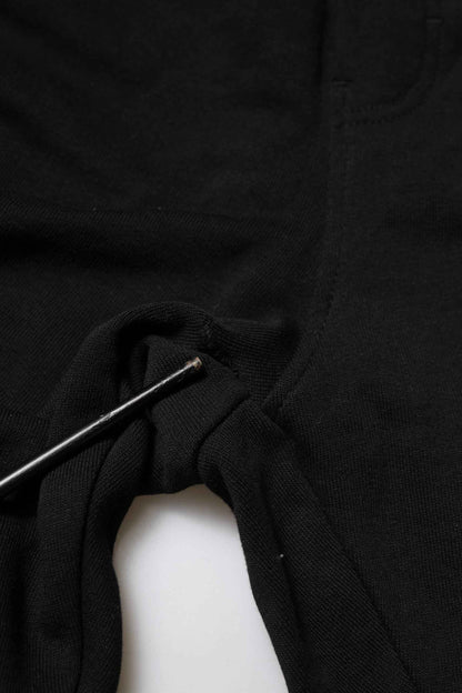 Black Cotton Logo Tape Men Jogger Pants