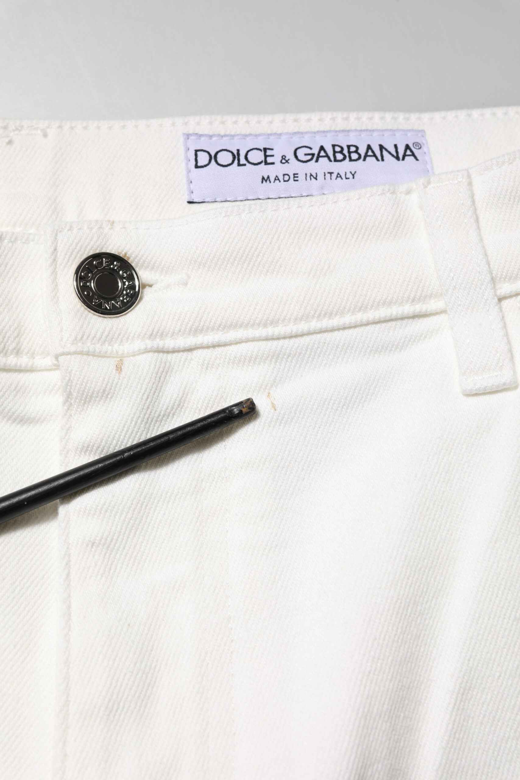 White Cotton Loose Men Denim Jeans