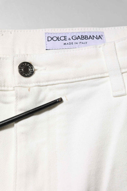 White Cotton Loose Men Denim Jeans