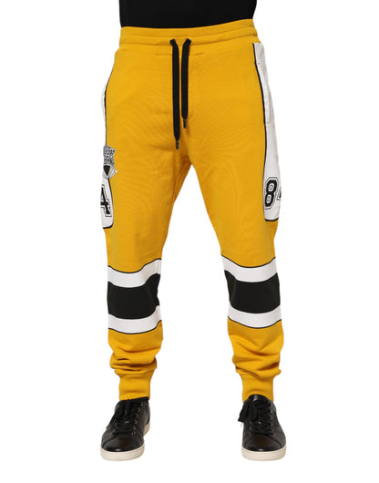 Yellow Cotton Drawstring Jogger Pants