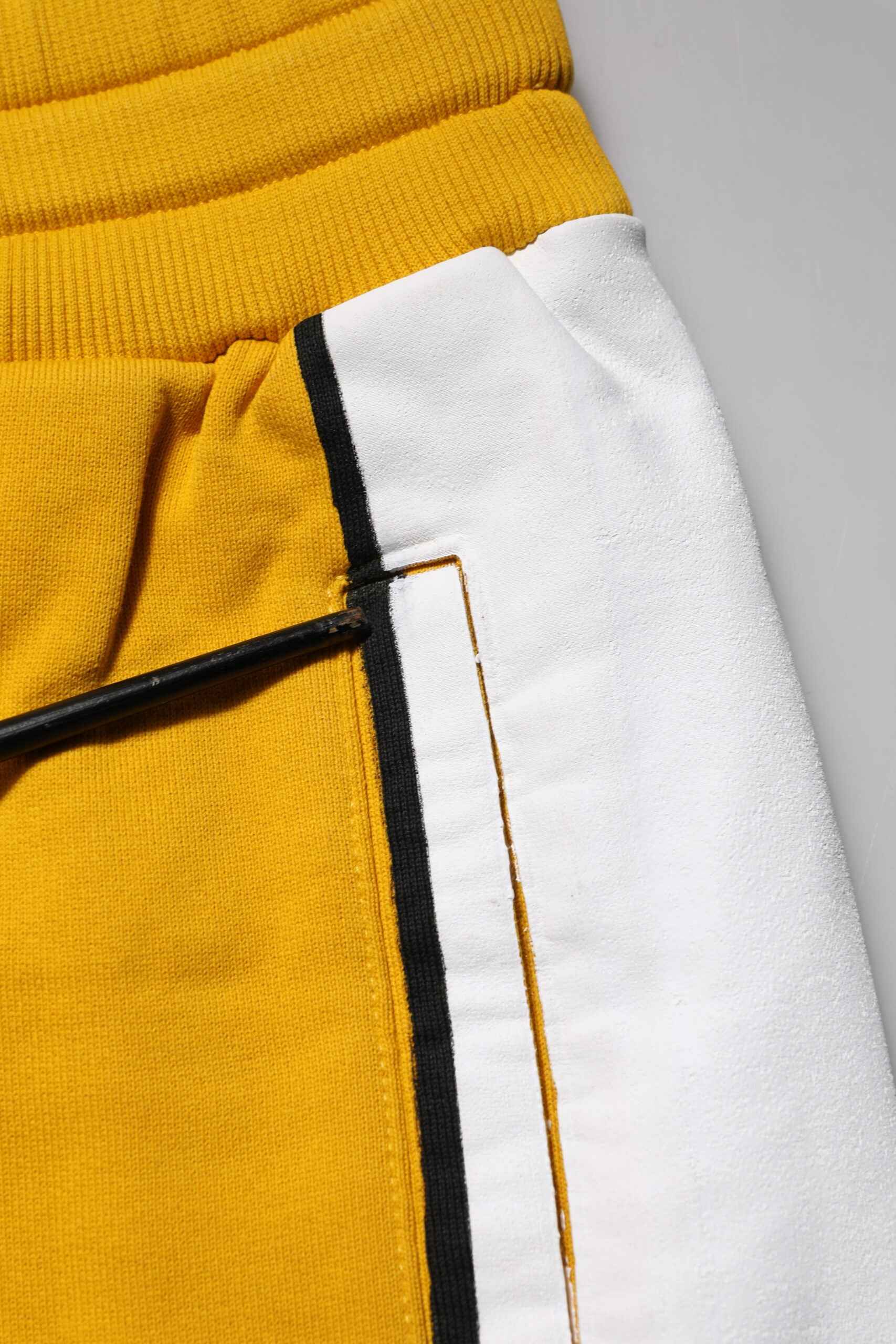 Yellow Printed Drawstring Jogger Pants