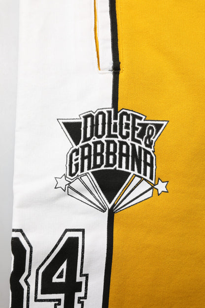 Yellow Cotton Logo Drawstring Jogger Sweatpants Pants