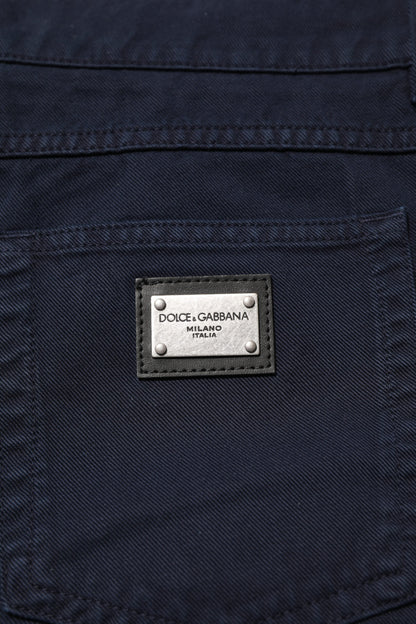 Black Cotton Tapered Denim Jeans