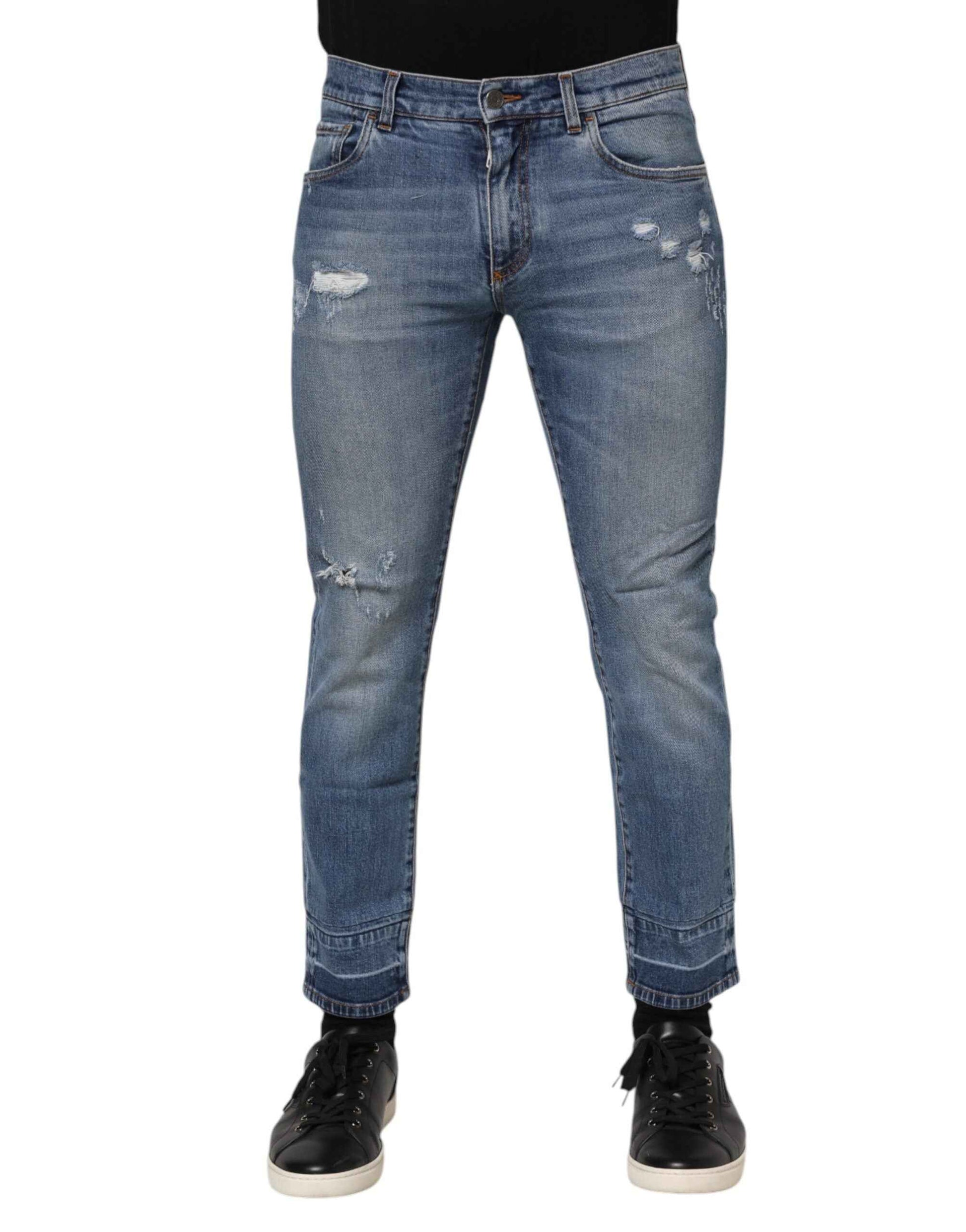 Blue Cotton Logo Plaque COMFORT Denim Jeans