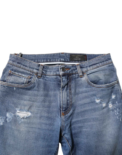 Blue Cotton Logo Plaque COMFORT Denim Jeans