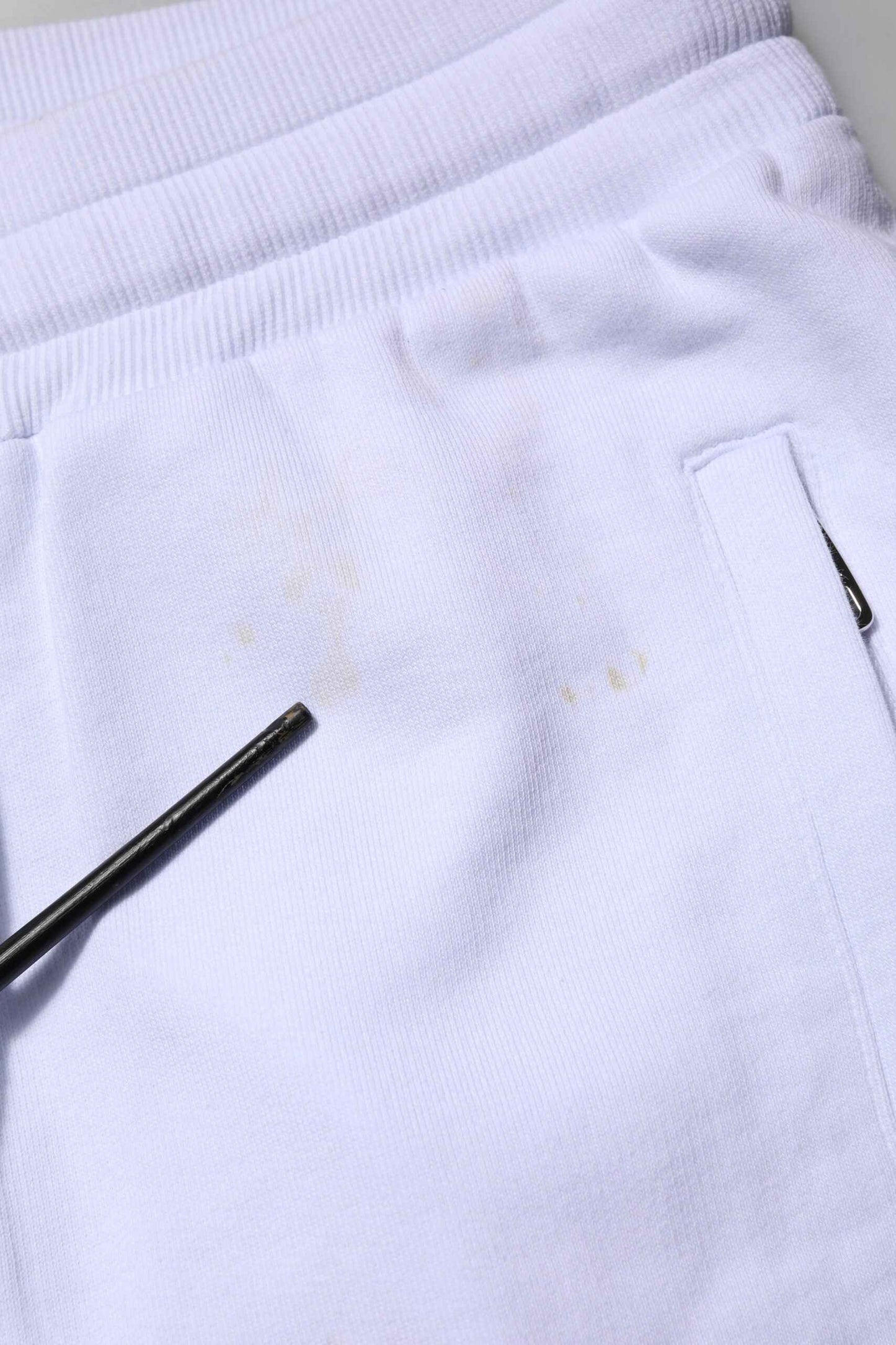 White Cotton Drawstring Jogger Pants