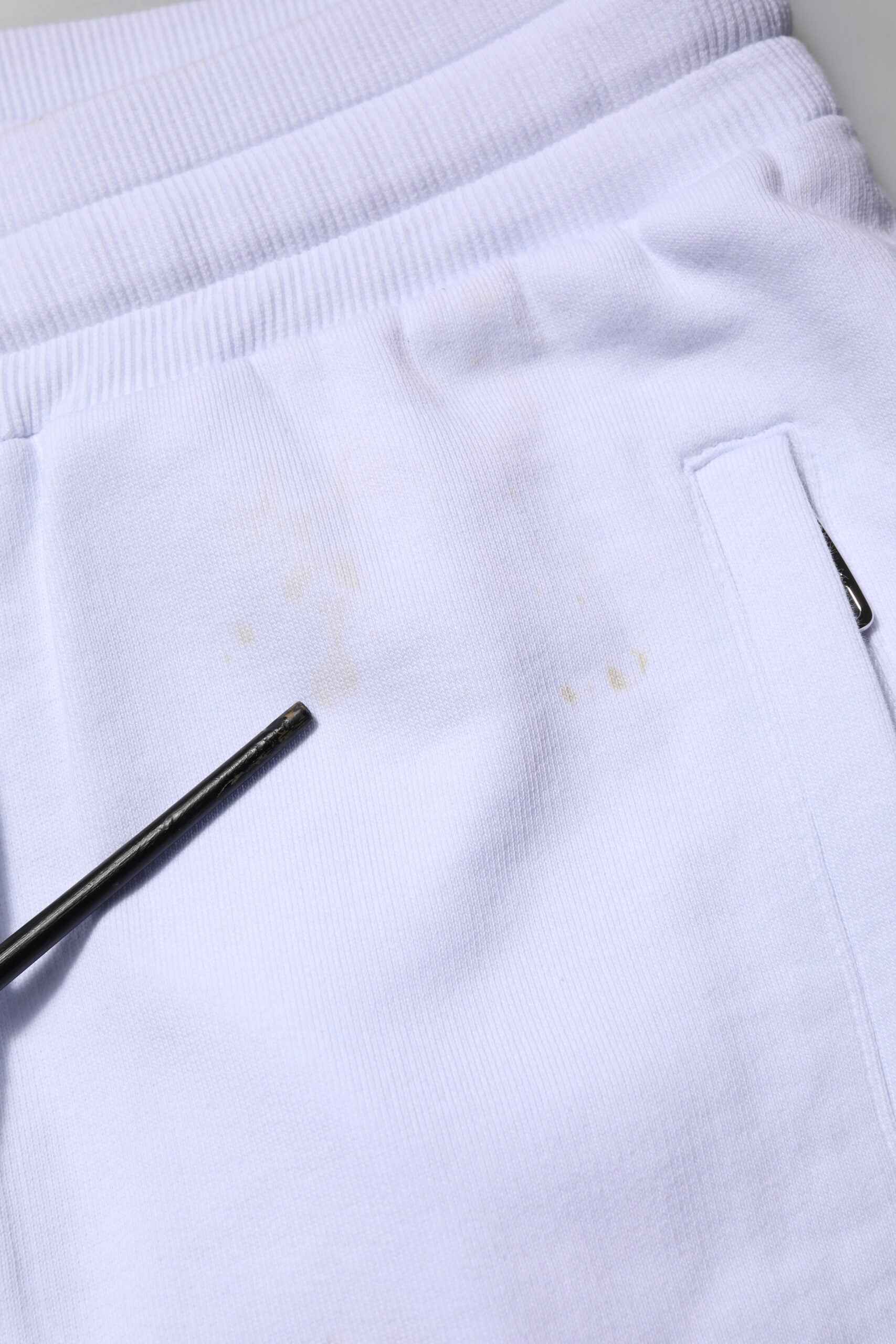 White Cotton Drawstring Jogger Pants