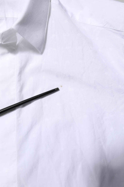 White Cotton GOLD Dress Formal Shirt