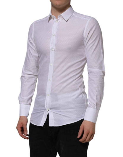 White Cotton GOLD Long Sleeves Formal Shirt