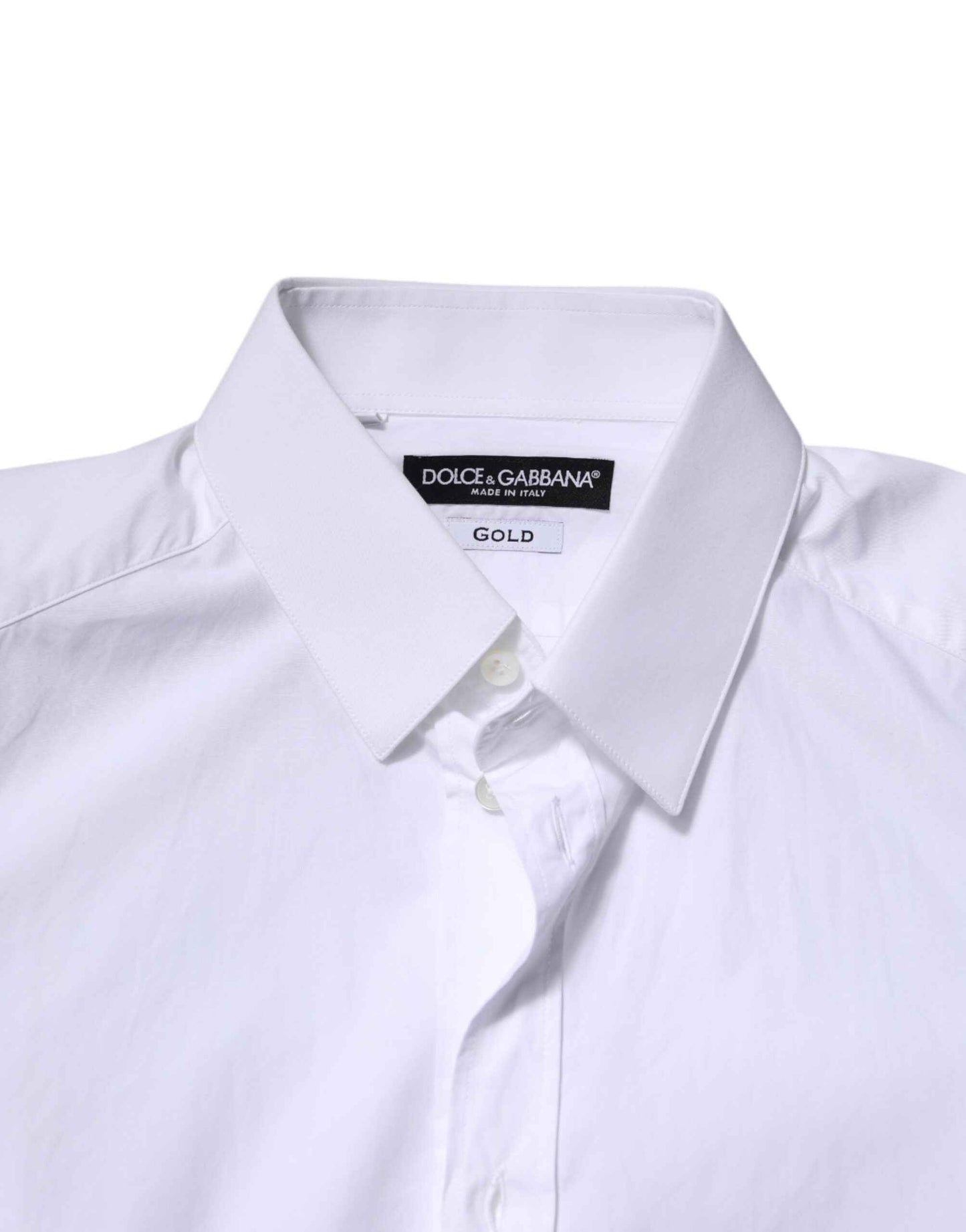 White Cotton GOLD Long Sleeves Formal Shirt