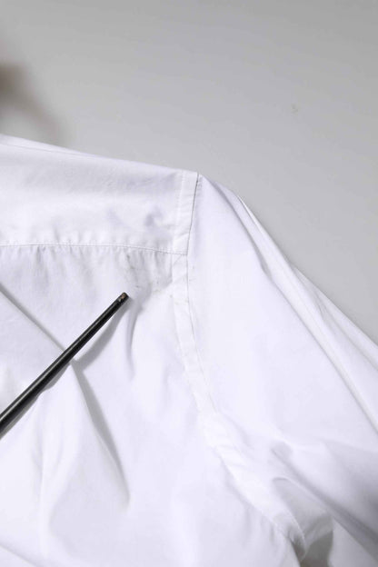 White Cotton GOLD Long Sleeves Formal Shirt