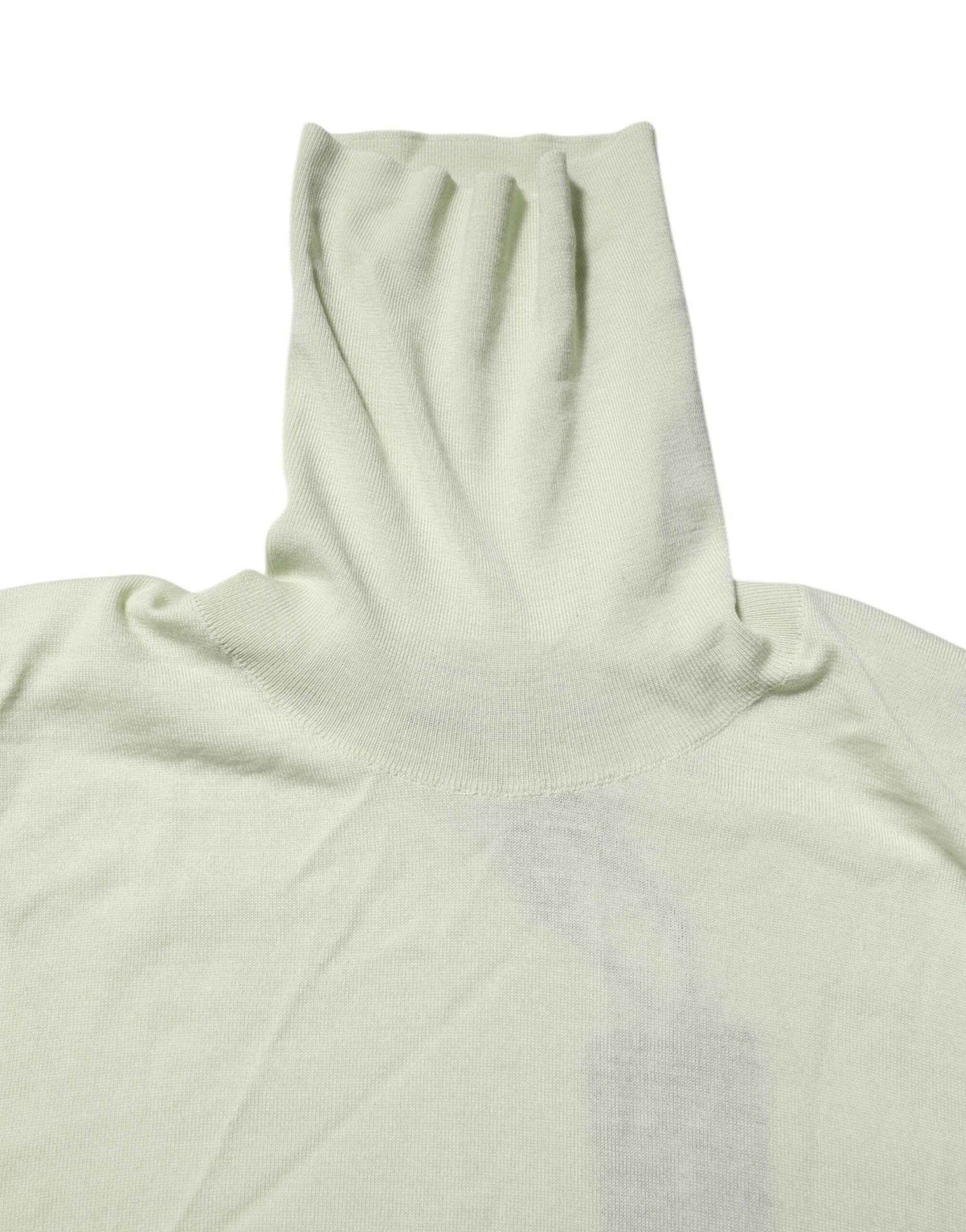 Mint Green Wool Turtleneck Pullover Sweater