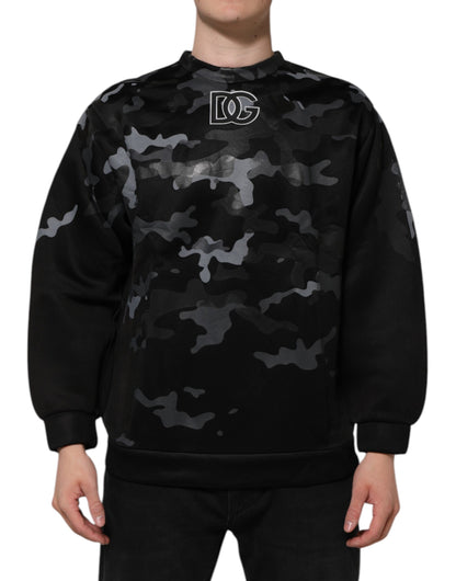 Black Camouflage Pullover Sweatshirt Sweater