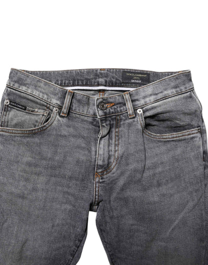 Gray Cotton Skinny Denim Trouser Jeans