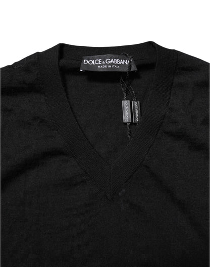 Dark Gray Embroidered Logo Pullover Sweater