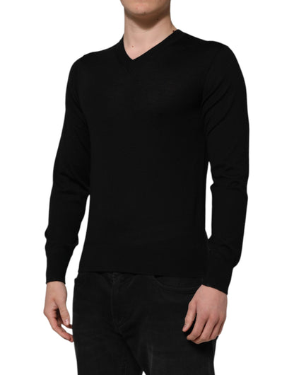 Dark Gray Embroidered Logo Pullover Sweater