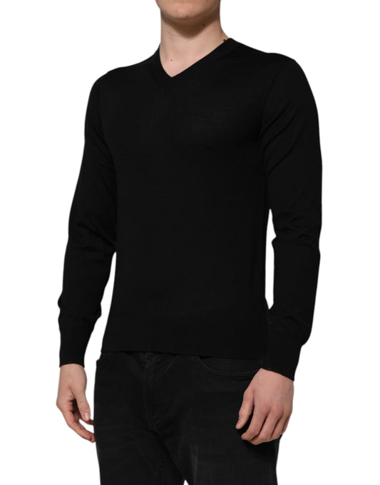 Dark Gray Embroidered Logo Pullover Sweater